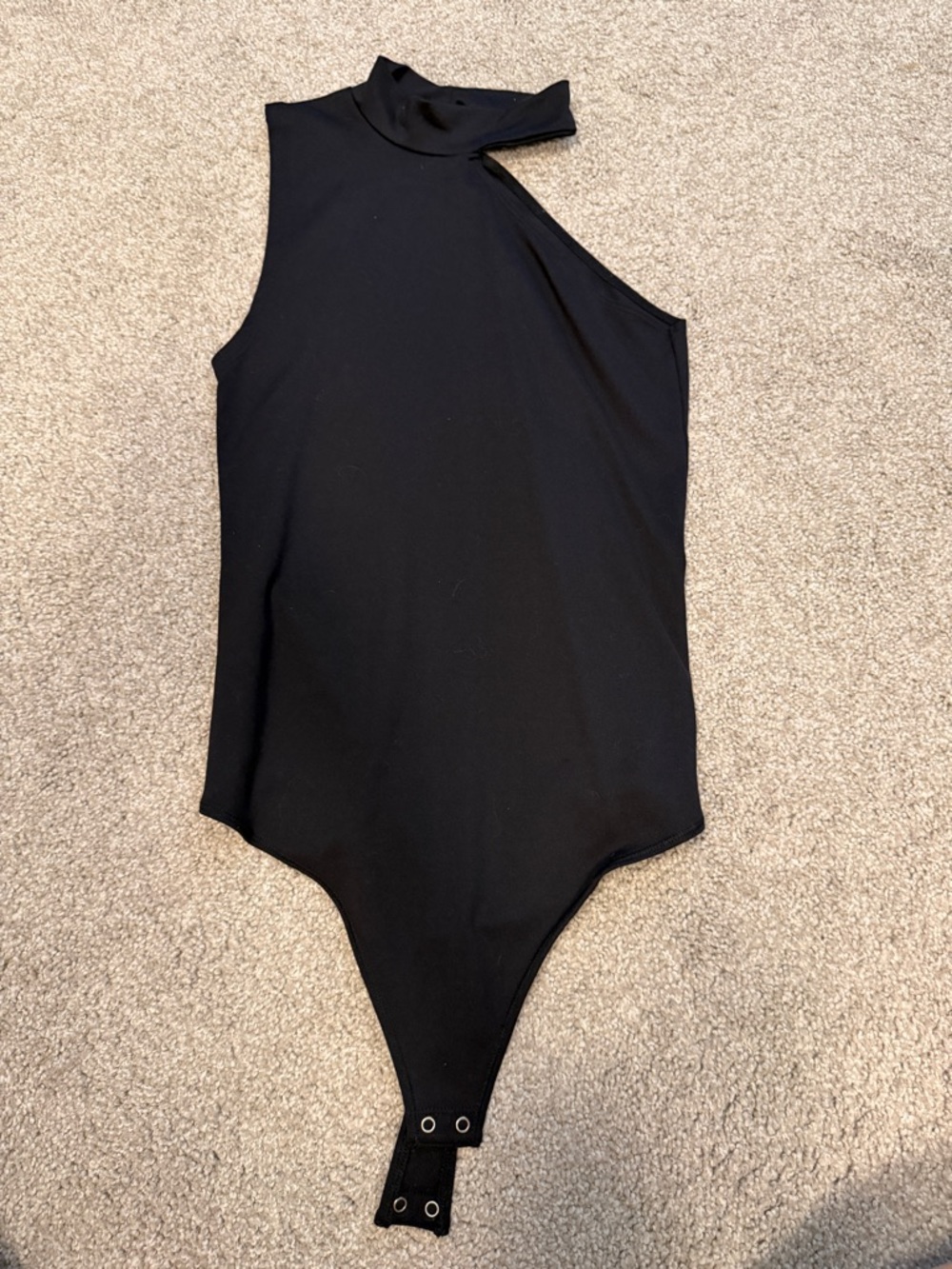 Abercrombie & Fitch Black Asymmetrical Mock Neck Bodysuit